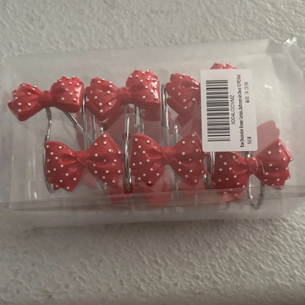 Red Polka Dot shower hooks
